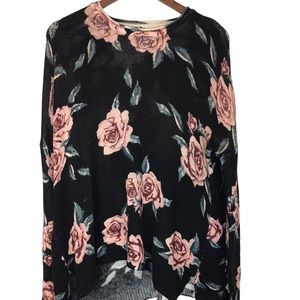 Show Me Your Mumu Small Bonfire Sweater Flower Hour Dark Floral Oversized